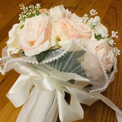 1pc Luxurious Champagne Artificial ( fake Roses) Wedding Bouquet - Eternity Bridal