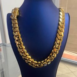 Solid Gold Cuban Necklace 