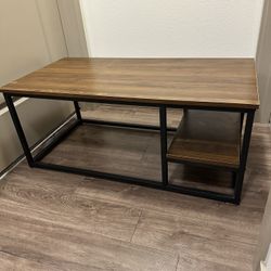 Brown Coffee Table With Shelf