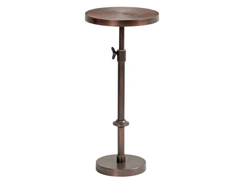 Kate & Laurel Engles Traditional Adjustable Height Pedestal Drink Table 10x10x30”