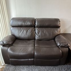 Reclining Leather Couch Set