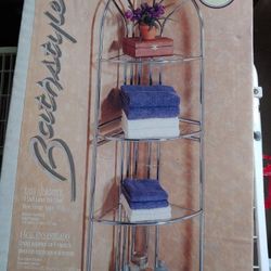 Corner chrome shelving