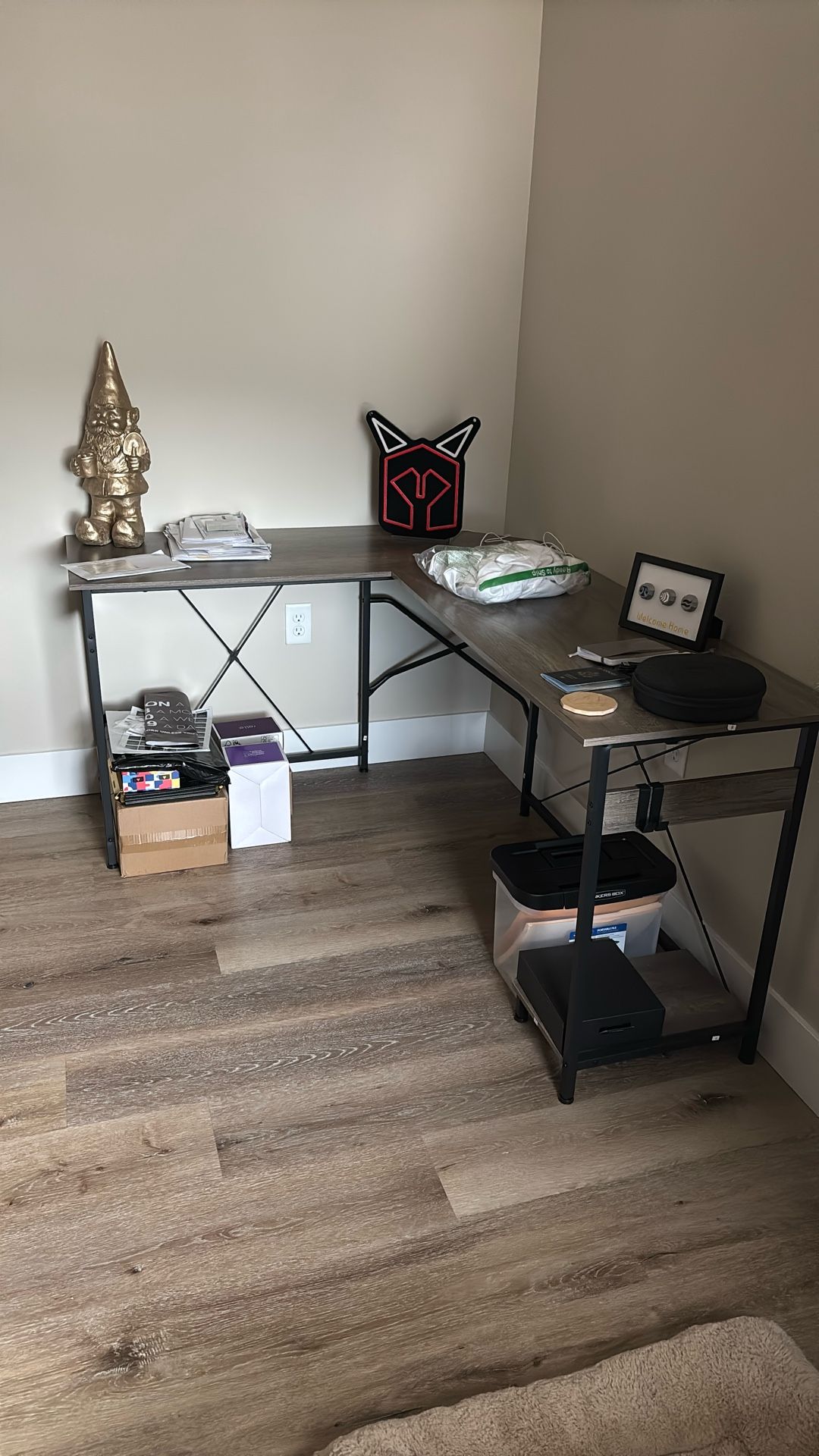 L Shaped Desk With Built In Outlet