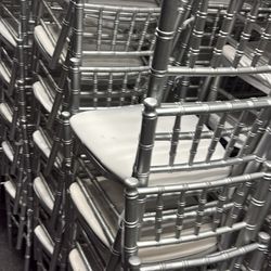 Wood silver chiavari event chairs