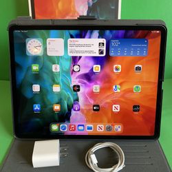 1TB (1024GB) Apple IPad Pro 12.9” 4th Generation (2020 Model/ Face ID/Liquid Retina ) with Stylus pen & Accessories(Apple pencil supported)
