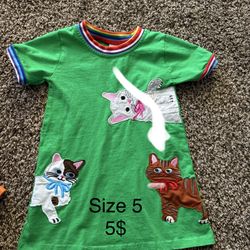 Girls Size 5 Boutique Cat Dress. 