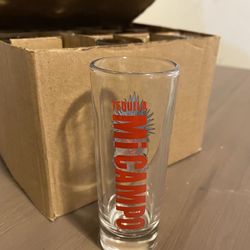 Bar glassware! Branded with tequila Mi Campo that is aged in wine barrels. Amazing art work in glassware.