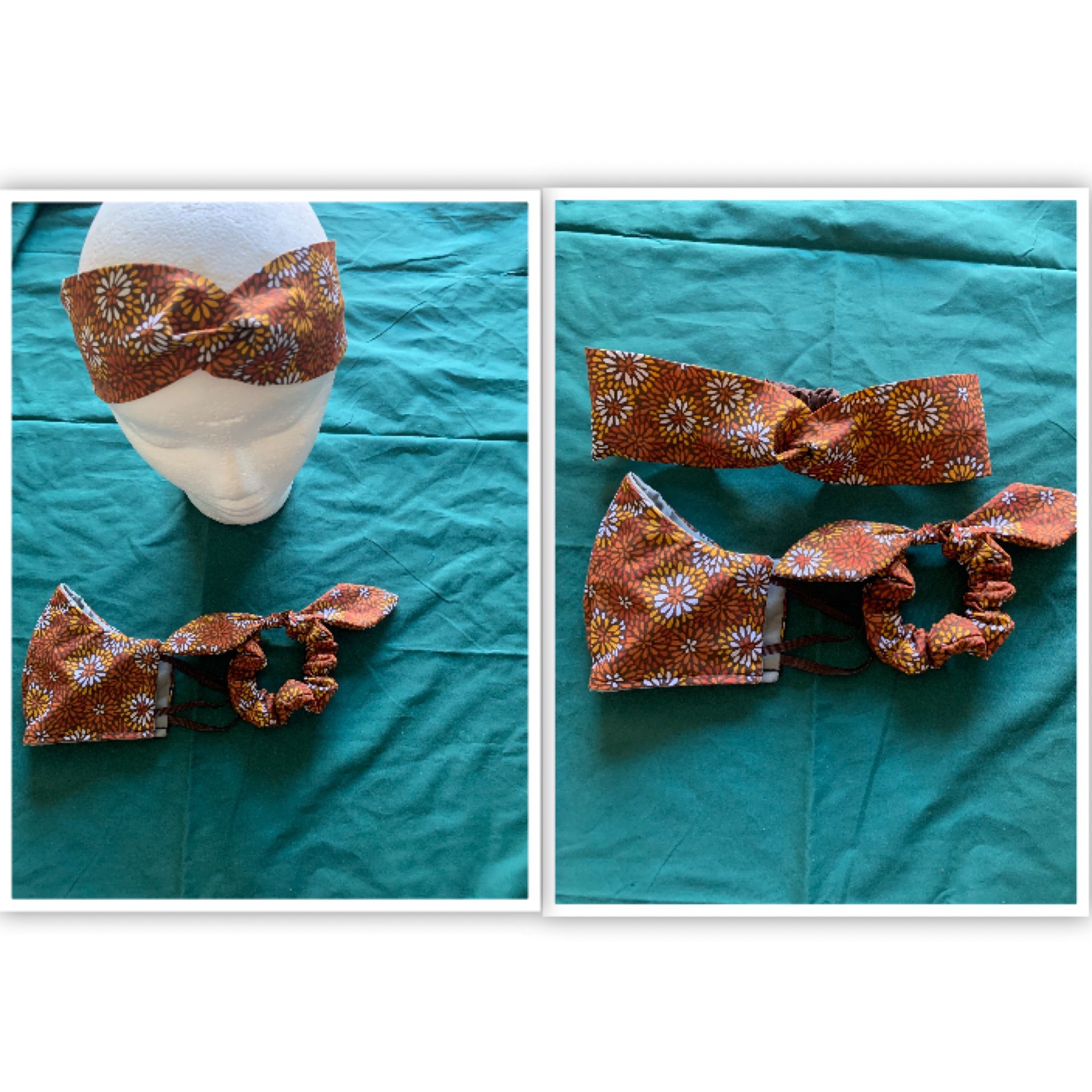 Face Mask With Headband And Scrunchie Set