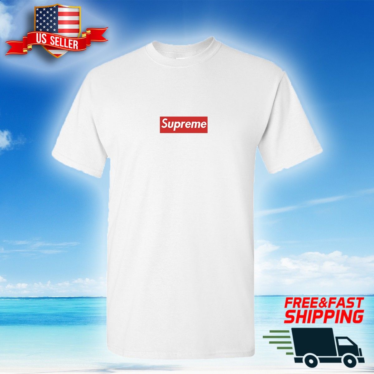 Supreme Box Logo White T-Shirt - Custom made - SAME DAY SHIPPING