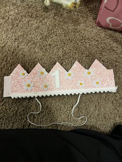 crown first birthday girl