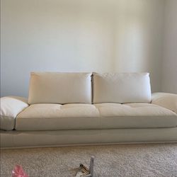 White Leather Sofa 