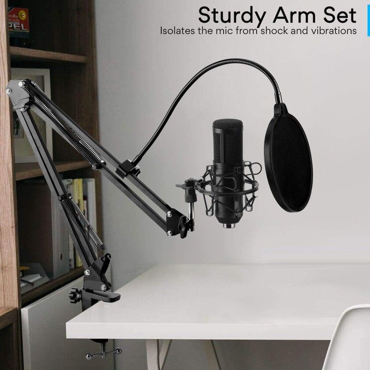 192KHz/24Bit USB Condenser Microphone, Plug & Play, Studio Cardioid Mic for Recording PC Mac Laptop Desktop Windows Macbook