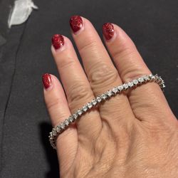 1-carat macy's natural diamond Sterling silver bracelet