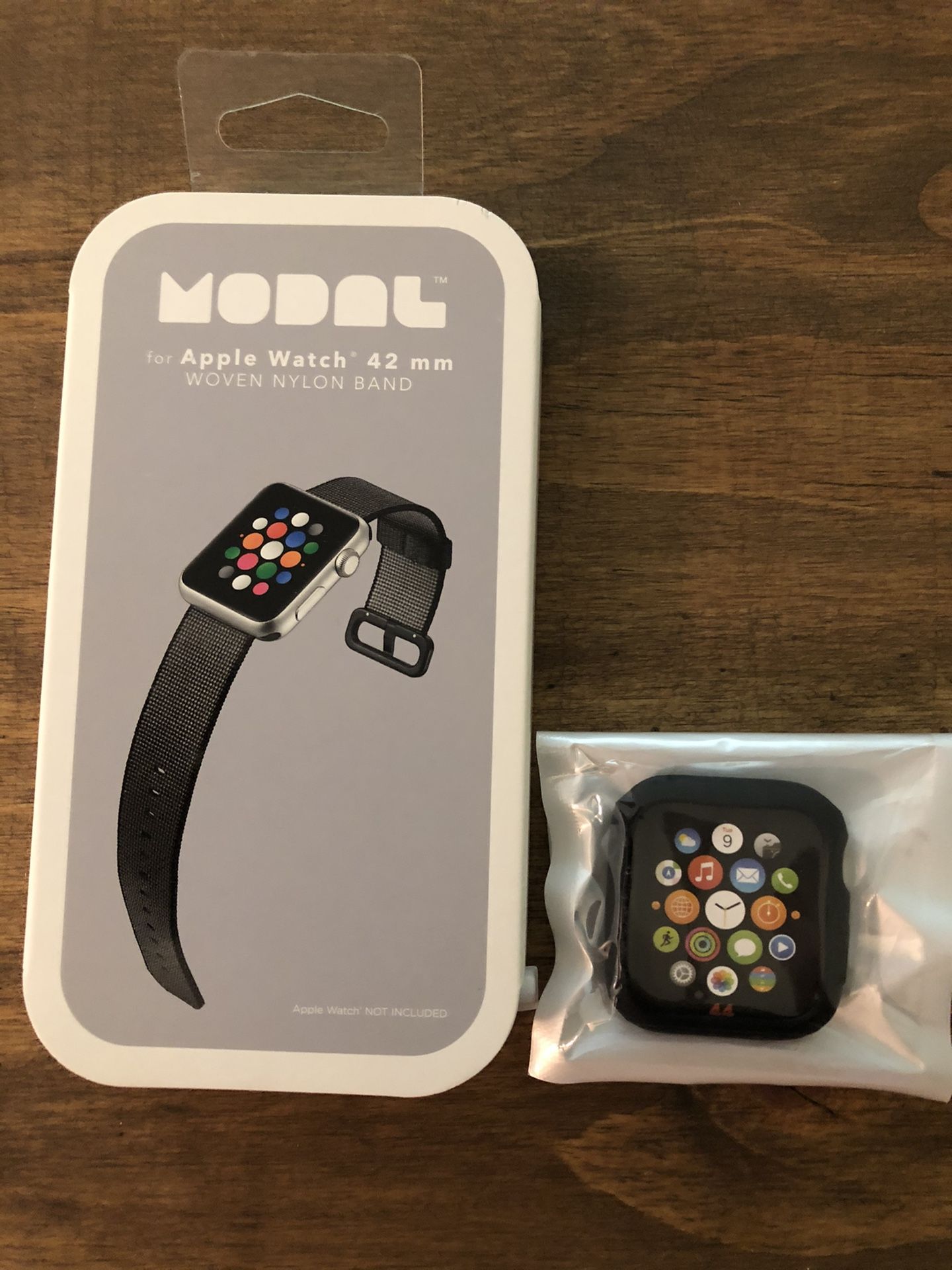 NEW BLACK NYLON BAND + 1 BLACK SILICONE CASE / TAKE BOTH FOR $20 OBO FOR APPLE WATCH 42/44mm SERIES 4/5
