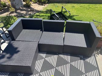 Outdoor Lounge Contemporary Sofa  5 Piece Patio Furniture Set