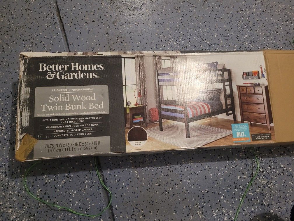 Better Homes & Gardens Solid Wood Twin Bunk Bed – $150