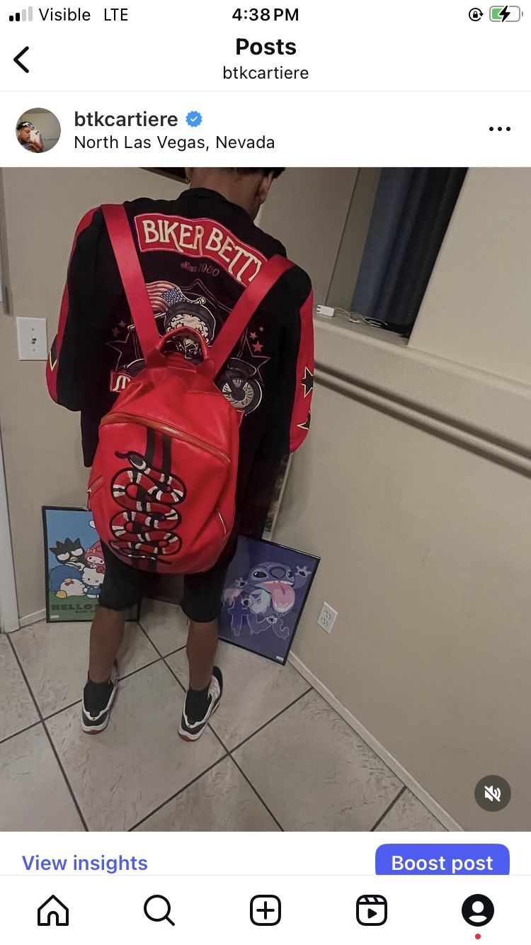 Red Gucci Snakeskin Backpack