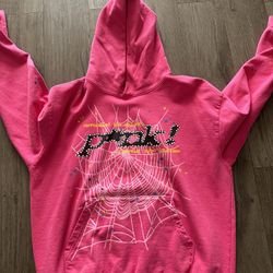 Sp5der pink hoodie 