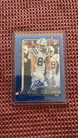 Tyler Warren Indianapolis  Colts Tight End Rookie Card Blue Refractor Autograph 013/150