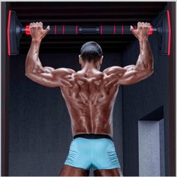 壁炉Pull-Up Bars Door Frame Horizontal Bar, Fitness Bar with Safety Lock and Anti-Skid Pad, Multi-Functional Training Equipment, 121-160cm, Load 250kg 