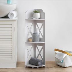TuoxinEM Corner Shelves for Bathroom Storage, Waterproof Toilet Paper Holder Stand, White