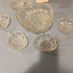 Vintage  Crystal  Grape Dishes