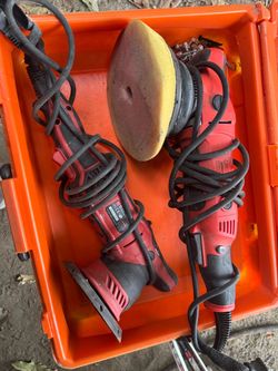 Red Corded Power Tools Lot – Sander & Polisher