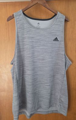 Men's Adidas vintage tank top XL gray sleeveless gym shirt