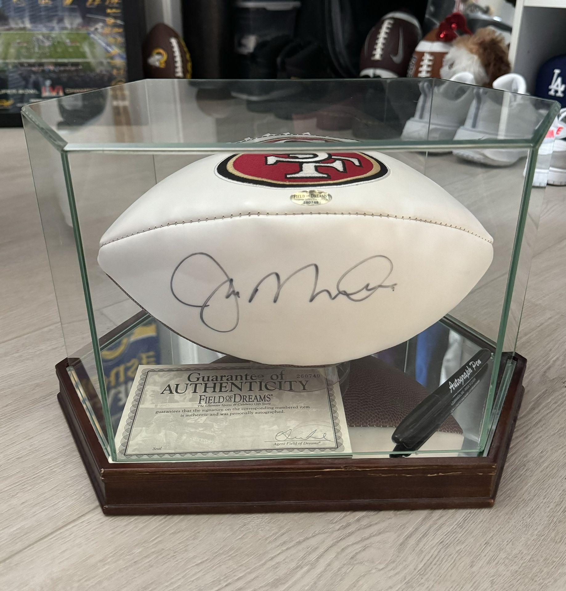 Joe Montana signed 49ers custom football