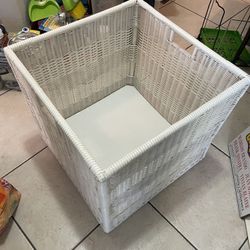 Super Heavy Duty White Vinyl Wicker Large Basket Approximately 20 X 20 Heavy Solid