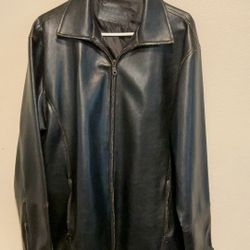 Rock And Chrome Black Faux Leather Jacket With Lining