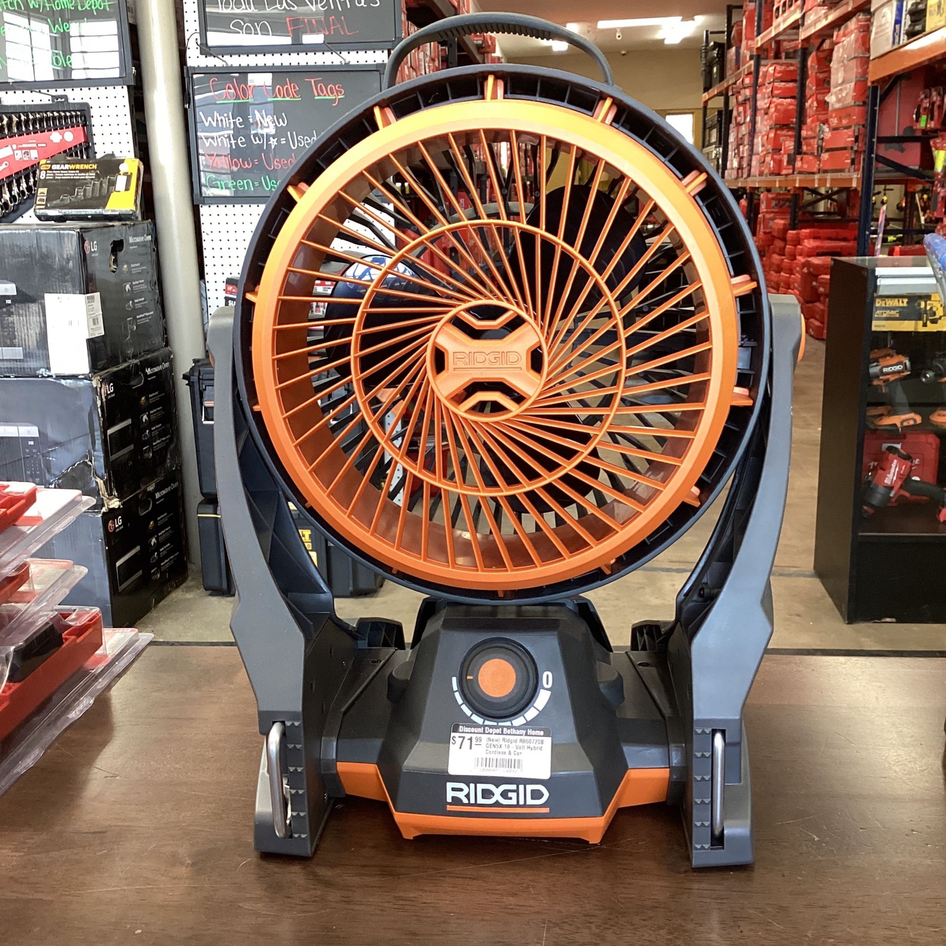 Ridgid gen5x 18 volt hybrid fan sale