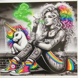 Rainbow Hip Girl Decal Vinyl