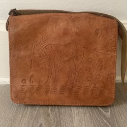 Vintage Leather Messenger Bag/Purse