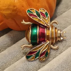 Rare Honey Bee Insect Classic Unique Exquisite Enamel Brooch Pin Jewelry