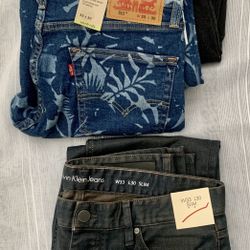 NWT Calvin Klein / Levi’s Men’s Size 33X30 Jeans