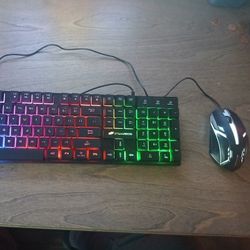 STGAubron Backlit RGB Wired Keyboard & Mouse 