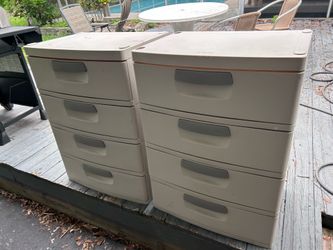 Set of 2 Sterilite 4-Drawer Storage Cabinets Stackable