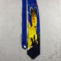 Vintage RM Sports Olympic Games Collection Silk Tie-Atlanta Berlin Made USA RARE