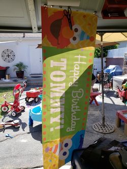 Birthday sign for a Tommy. Elmo