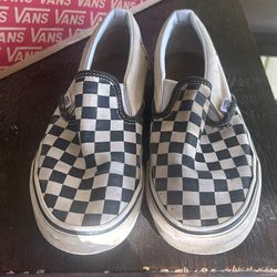 Slip On White And Black Checkered Vans