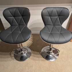 Shellback Adjustable Swivel Bar Stools - Set of 2 - Grey
