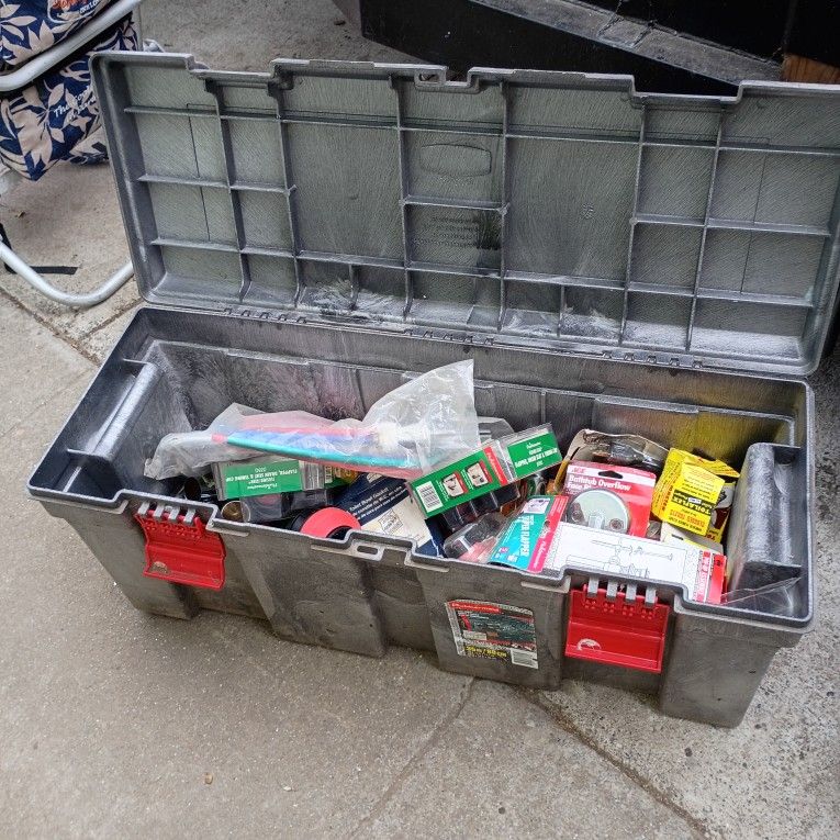 Rubbermaid Box With Plumbing Tools