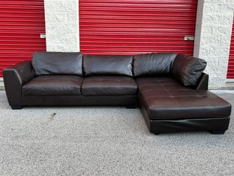 Brown Faux Leather Sectional *FREE DELIVERY 🚚 