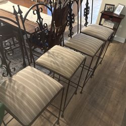 4- Sturdy Wrought Iron Bar Stools ..