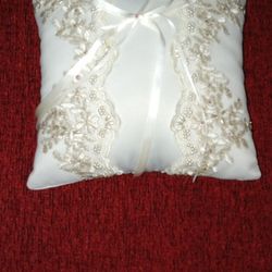 White Ring Bearer Pillow