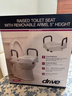 Drive Medical Raised Toilet Seat with Removable Arms