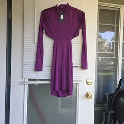 Purple Long Sleeve Dress