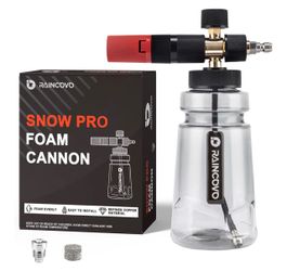 Raincovo Foam Cannon Wide Mouth for Pressure Washer, Snow Pro Thick Snow Foam Lance for Car Wash, Adjustable Soap Cannon with 1/4 Inch Quick Connector