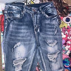 Elite Jeans, blue, Size 9, slightly ripped